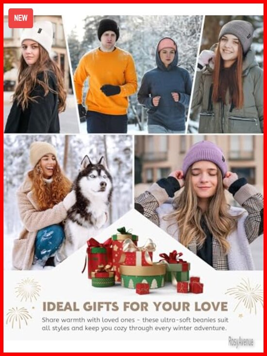 Satin Lined Beanie 3 Pack - Silk Lined Winter Hats, Cable Knit Skull Cap for main image 6